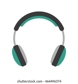 Flat icon headphone. Music and technology. Vector illustration.