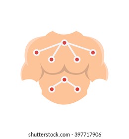 Flat Icon Health problems on body icon