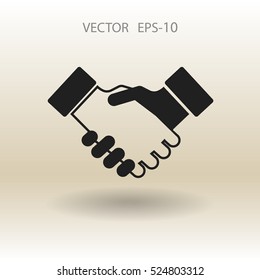 Flaches Icon des Heandshake. Vektorgrafik