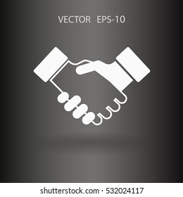 Flat  icon of heandshake. vector illustration