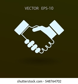 Flat  icon of heandshake. vector illustration