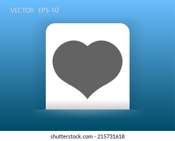 Icono plano del corazón