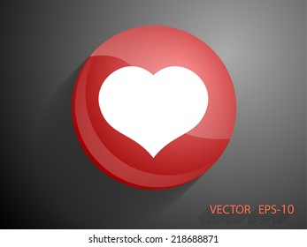 Flat icon of heart