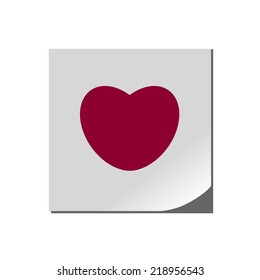 Flat icon of heart