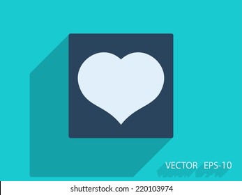 Flat icon of heart