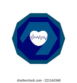 Flat icon of heart