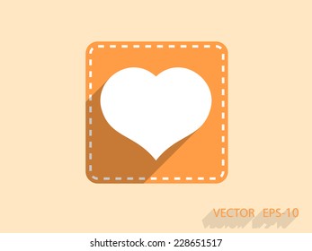 Flat icon of heart