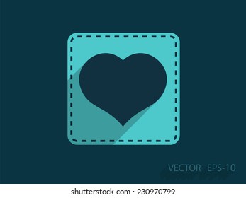 Flat icon of heart