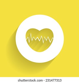 Flat icon of heart