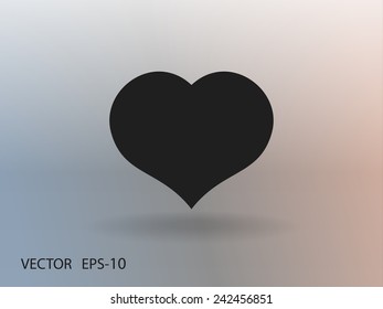 Flat icon of heart