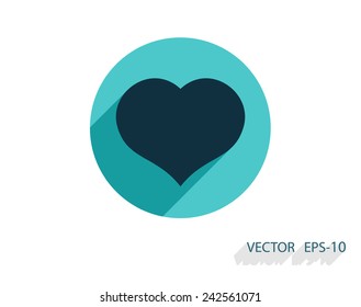Flat icon of heart