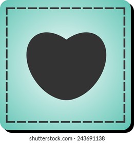 Flat icon of heart