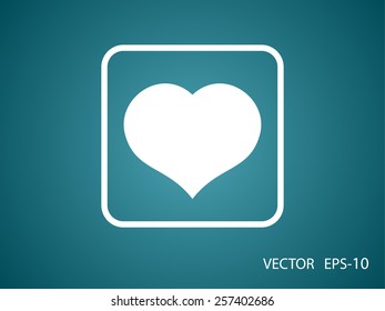 Flat icon of heart