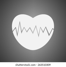 Flat icon of heart