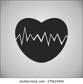 Flat icon of heart