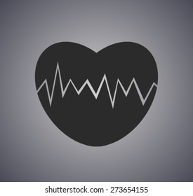 Flat icon of heart