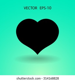 Flat icon of heart