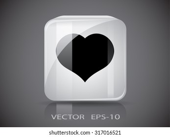 Flat icon of heart