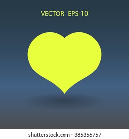 Flat icon of heart