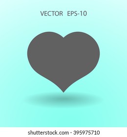 Icono plano del corazón