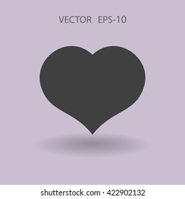 Flat icon of heart