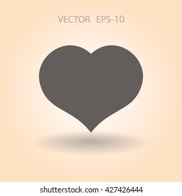 Icono plano del corazón