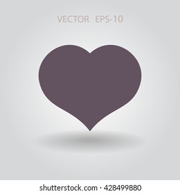 Flat icon of heart