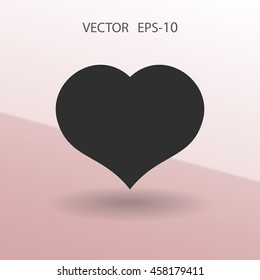 Flat icon of heart