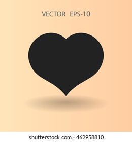 Flat icon of heart