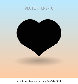Flat icon of heart