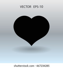 Flat icon of heart