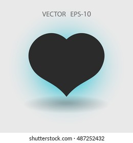 Flat icon of heart