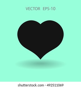 Flat icon of heart