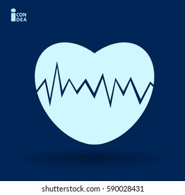Flat icon of heart