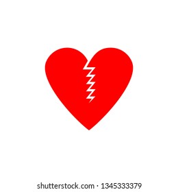 flat icon heart broken