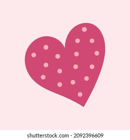 Flat icon heart with dots isolated on rose background. Vector illustration.
