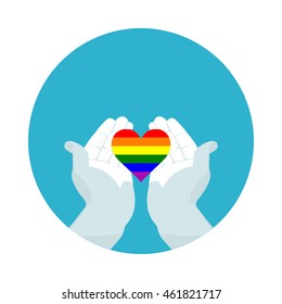flat icon heart of LGBT in vector format eps10