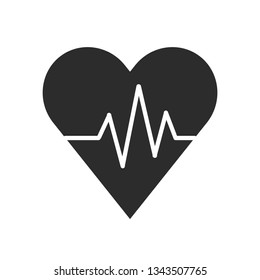 Flat icon heart pulse trace, medical service, life insurance, vector illustration.