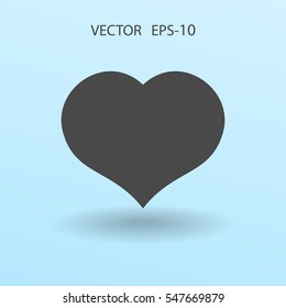 Flat icon of heart. vector illustration