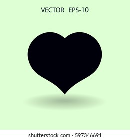 Icono plano del corazón. ilustración vectorial