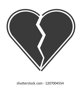 Flat icon heartbreak. broken heart or divorce isolated on white bcakground. Vector illustration.