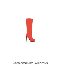 Flat Icon Heeled Shoe Element. Vector Illustration Of Flat Icon Boots Isolated On Clean Background. Can Be Used As Heeled, Shoe And Boots Symbols.