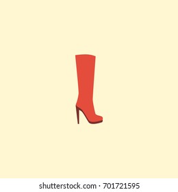 Flat Icon Heeled Shoe Element. Vector Illustration Of Flat Icon Boots Isolated On Clean Background. Can Be Used As Heeled, Shoe And Boots Symbols.