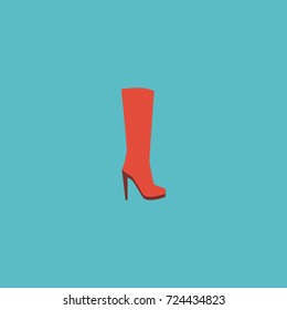 Flat Icon Heeled Shoe Element. Vector Illustration Of Flat Icon Boots Isolated On Clean Background. Can Be Used As Heeled, Shoe And Boots Symbols.