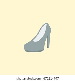 Flat Icon Heeled Shoes Element. Vector Illustration Of Flat Icon Sandal Isolated On Clean Background. Can Be Used As Sandal, Heeled And Shoes Symbols.