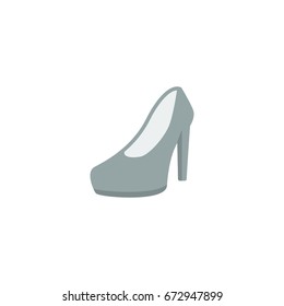 Flat Icon Heeled Shoes Element. Vector Illustration Of Flat Icon Sandal Isolated On Clean Background. Can Be Used As Sandal, Heeled And Shoes Symbols.