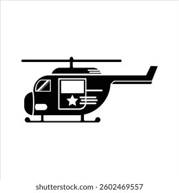 Flat Icon Helicopter Aerial Transport Modern, Stylish and Editable Vector Illustration For Transportation and Vehicle Design