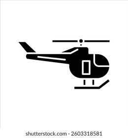 Flat Icon Helicopter Aerial Transport Modern, Stylish and Editable Vector Illustration For Transportation and Vehicle Design