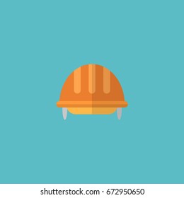 Flat Icon Helmet Element. Vector Illustration Of Flat Icon Hardhat Isolated On Clean Background. Can Be Used As Hardhat, Helmet And Headwear Symbols.