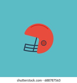 Flat Icon Helmet Element. Vector Illustration Of Flat Icon Rugby    Isolated On Clean Background. Can Be Used As Helmet, Rugby And Football Symbols.